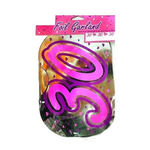 Creative Party Folie 30-årsfirande krans Gold/Pink/Purple One Size