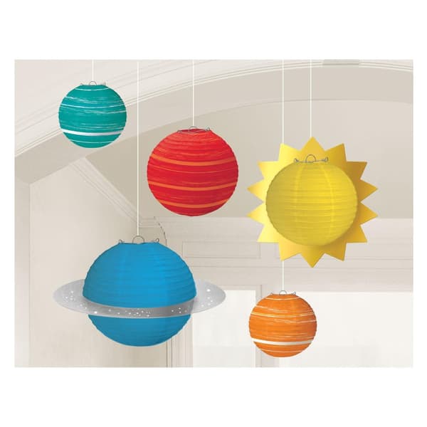 Amscan Blast Off Paper Birthday Hanging Lantern (Pack of 5) Multicoloured One Size