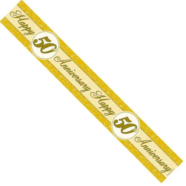 Apac 50th Anniversary Banner (Pack of 12) Yellow/White One Size