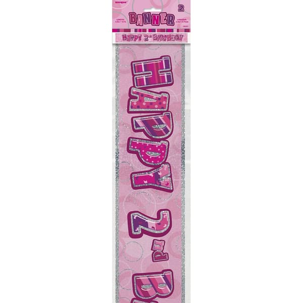 Unique Party Foil Glitz 2nd Birthday Banner