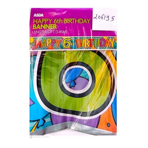 ASDA 16th Birthday Banner Multicoloured One Size