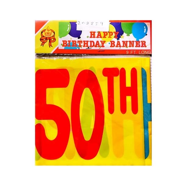 Emu Series 50th Birthday Banner Multicoloured One Size