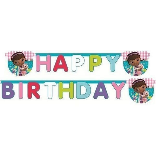 Doc McStuffins Grattis på födelsedagen banner Multicoloured One Size