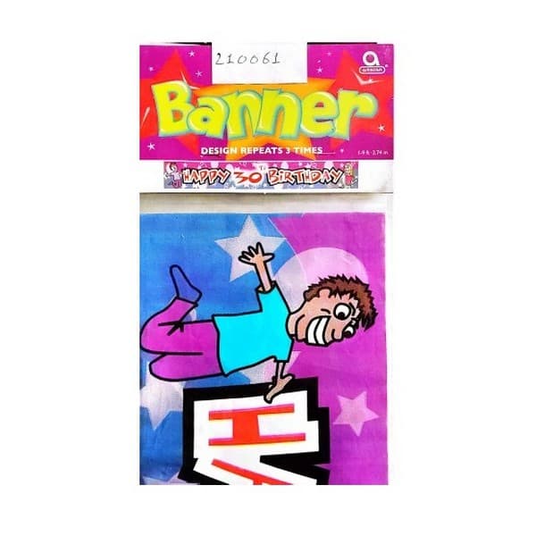 Amscan 30th Birthday Banner Multicoloured One Size