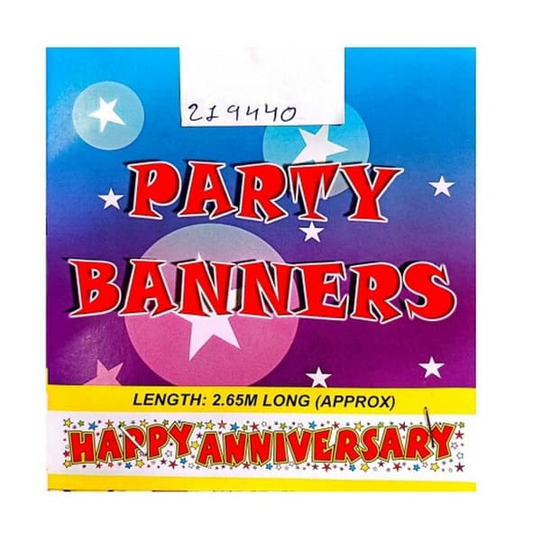 Happy Stars Anniversary Banner Multicoloured One Size