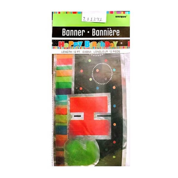 Unique Party Tillykke med fødselsdagen banner Multicoloured One Size