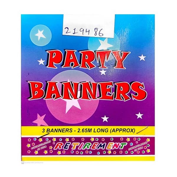 Tryckt banderoll för pensionering (3-pack) Multicoloured One Size