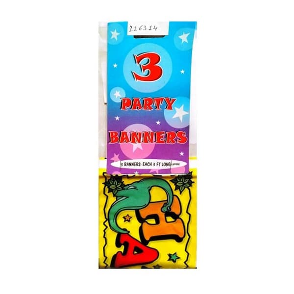 Happy Birthday Banner (Pack of 3) Multicoloured One Size