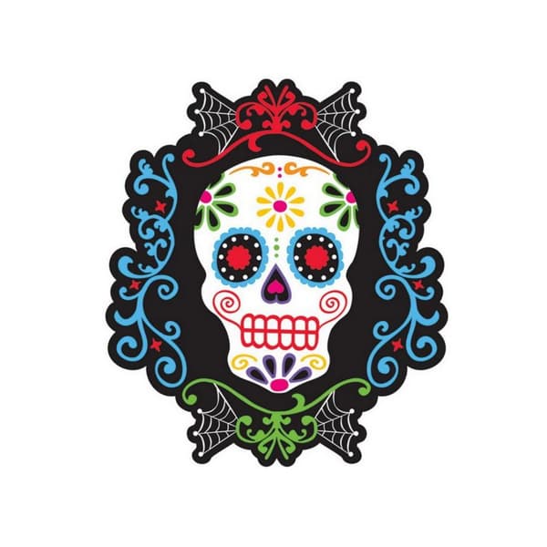 Amscan Day Of The Dead Halloween Cut Out Multicoloured One Size