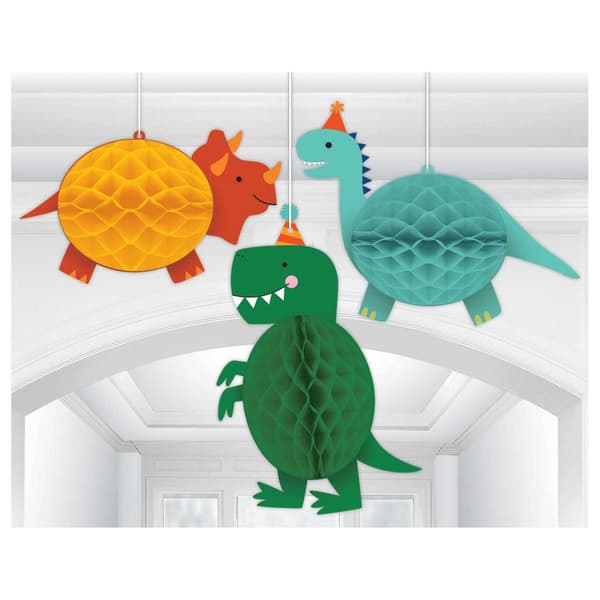 Amscan Paper Dinosaurs Hanging Decoration Multicoloured One Size