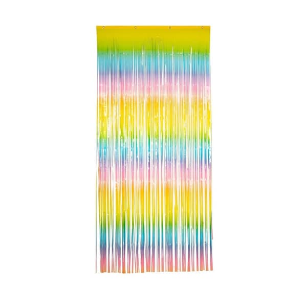 Oaktree Foil Door Curtain Pastel/Rainbow One Size