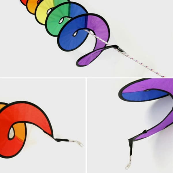 1,6 m Pride Rainbow spiral vind spinner telt flag dekoration