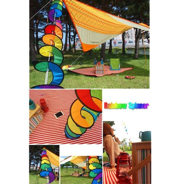 1,6 m Pride Rainbow spiral vind spinner telt flag dekoration