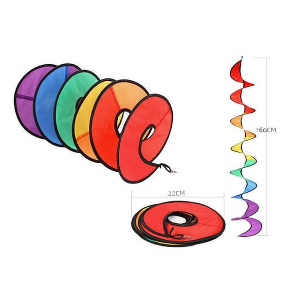 1,6 m Pride Rainbow spiral vind spinner telt flag dekoration