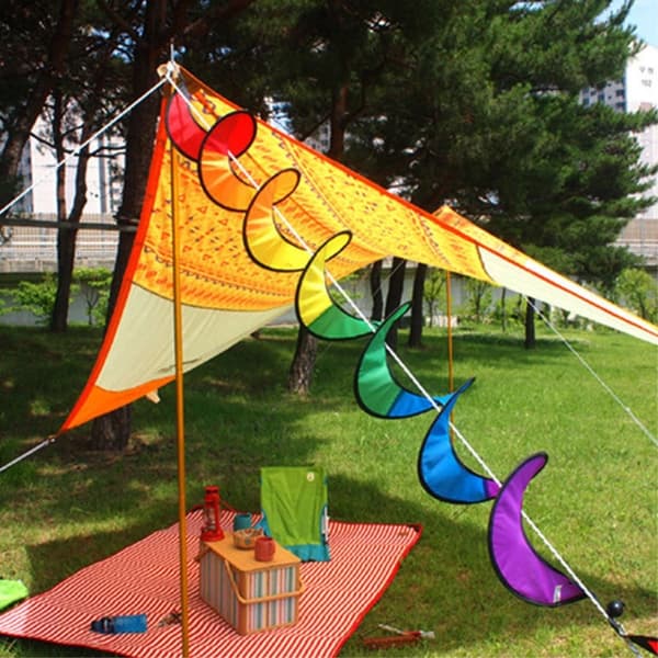 1,6 m Pride Rainbow spiral vind spinner telt flag dekoration