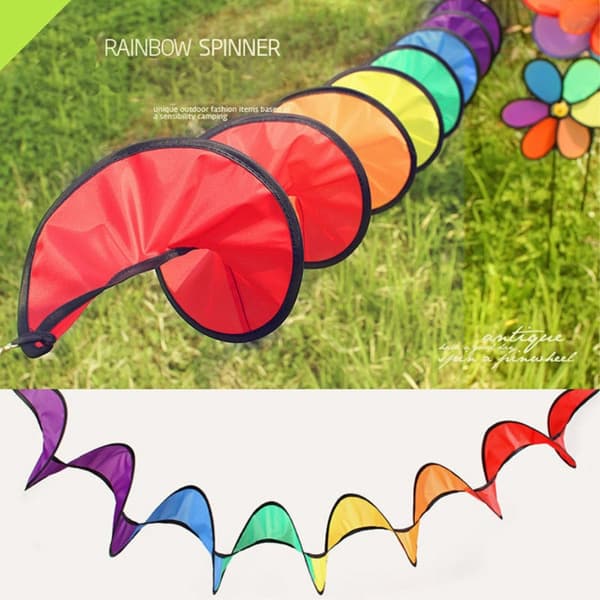 1,6 m Pride Rainbow spiral vind spinner telt flag dekoration