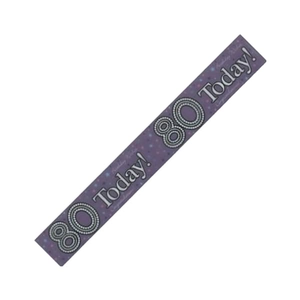 Expression Factory Plastic 80th Banner Purple/White One Size