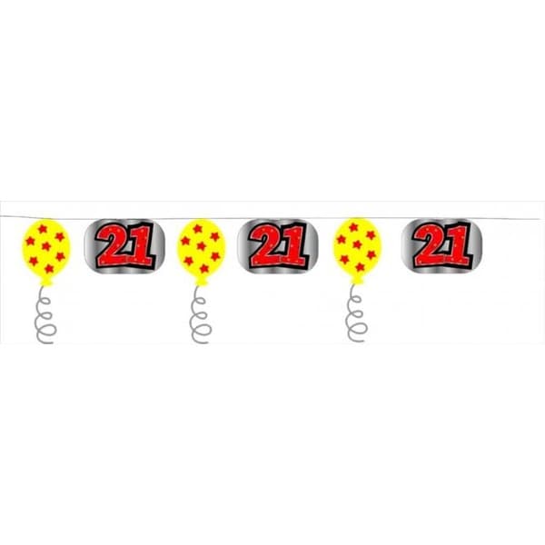 Creative Party Foil 21st Birthday Garland Red One Size