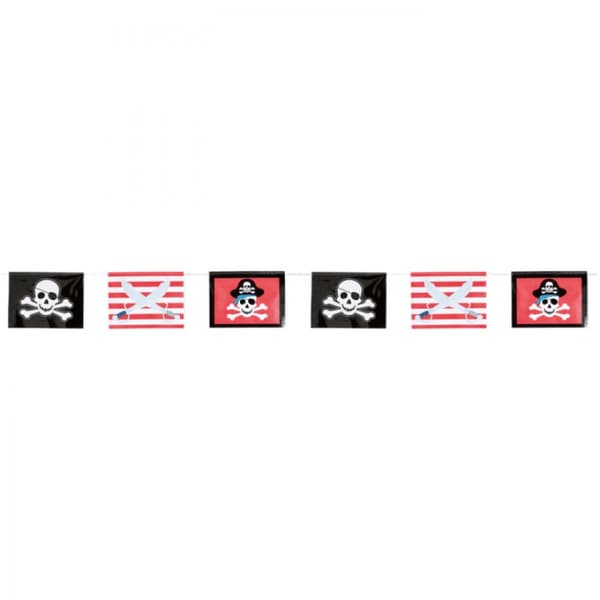 Amscan Pirate Flag Banner Black/White/Red One Size