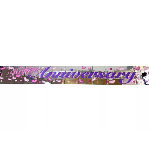 Unique Party Heart Anniversary Banner Purple/Blue/Pink One Size