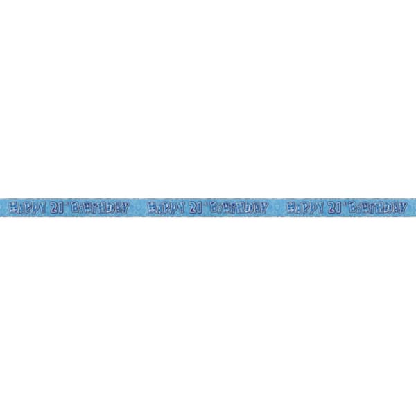 Unique Party Foil Glitz 21st Birthday Banner Blue One Size
