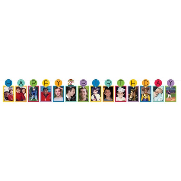 Amscan Photograph Happy Birthday Garland Multicoloured One Size