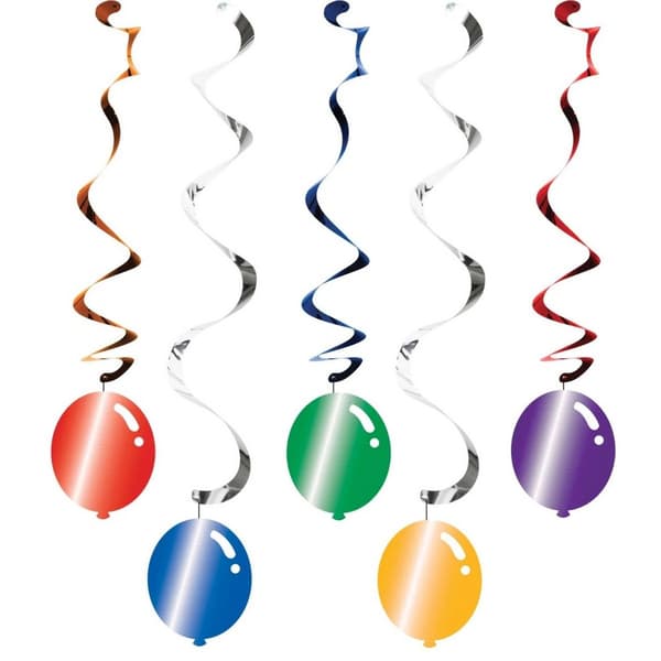 Creative Party Dizzy Balloons Hanging Decoration (Pack of 5) Multicoloured One Size