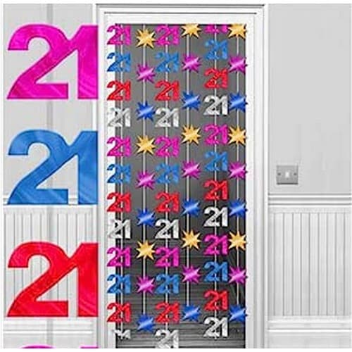 Amscan 21st Birthday Door Decoration Multicoloured One Size
