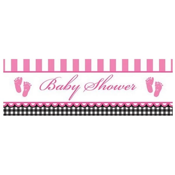 Creative Party Giant Baby Shower Banner Pink/White/Black One Size
