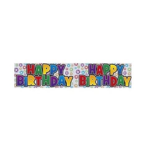 Foil Holographic Happy Birthday Banner Multicoloured One Size