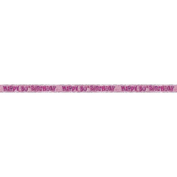 Unique Party Foil 30th Birthday Banner Glitz Pink One Size
