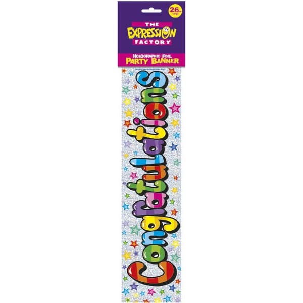 Expression Factory Stars Congratulations Banner White/Multicoloured One Size