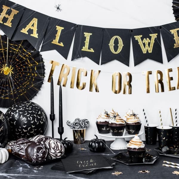 Halloween Svart Banner Girlang - PartyDeco