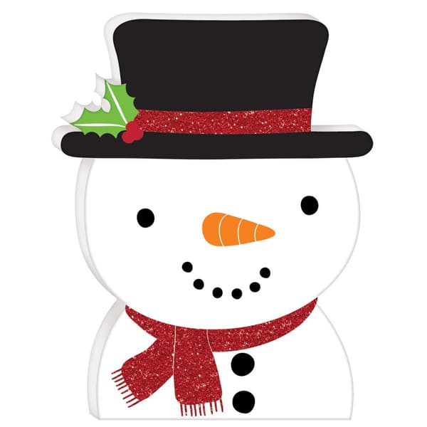 Amscan Mini Standing Snowman Christmas Decoration White/Red/Black One Size