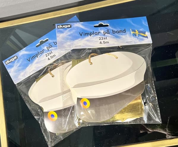 Vimpel Girlang Banér Student Guld 12 cm