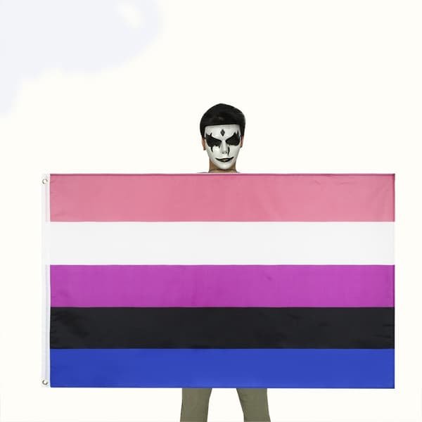 HBTQ-REGNBÅGSFLAGGA STOR 90x150cm GENDERFLUID F4