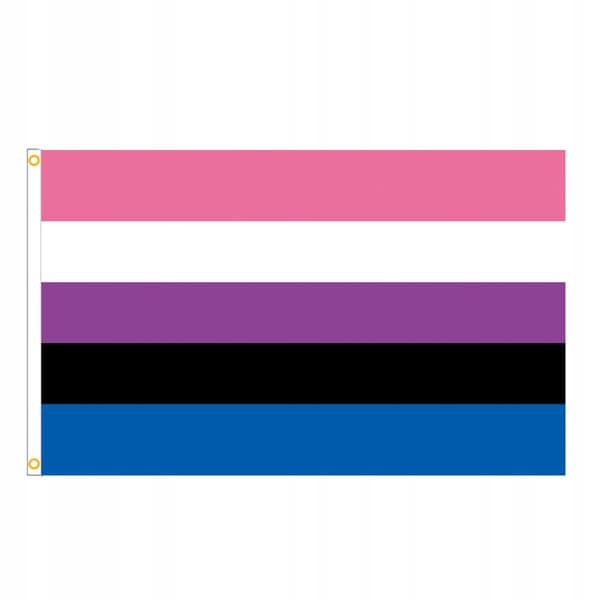 HBTQ-REGNBÅGSFLAGGA STOR 90x150cm GENDERFLUID F4