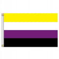 Miniatyrbillede 1 af 9: LGBT REGNBUEFLAG STOR 90x150cm IKKE-BINÆR F1