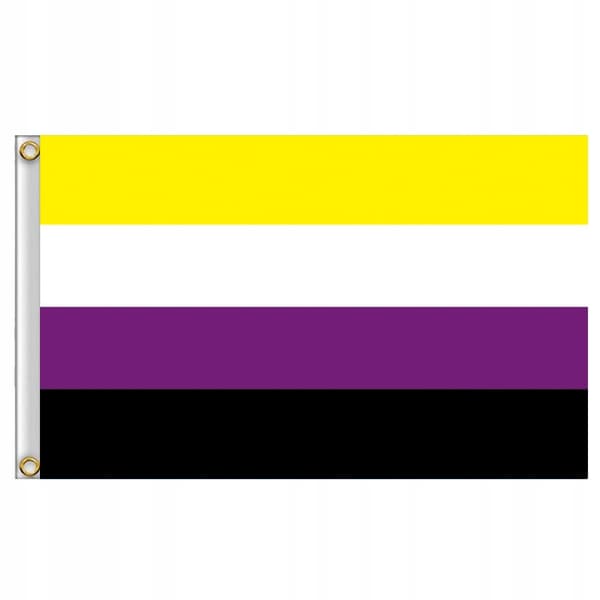 LGBT REGNBUEFLAG STOR 90x150cm IKKE-BINÆR F1