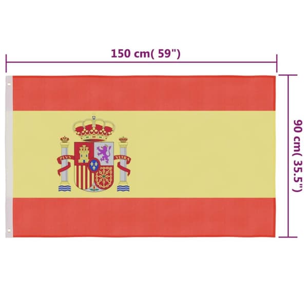 vidaXL Spansk flagg 90x150 cm