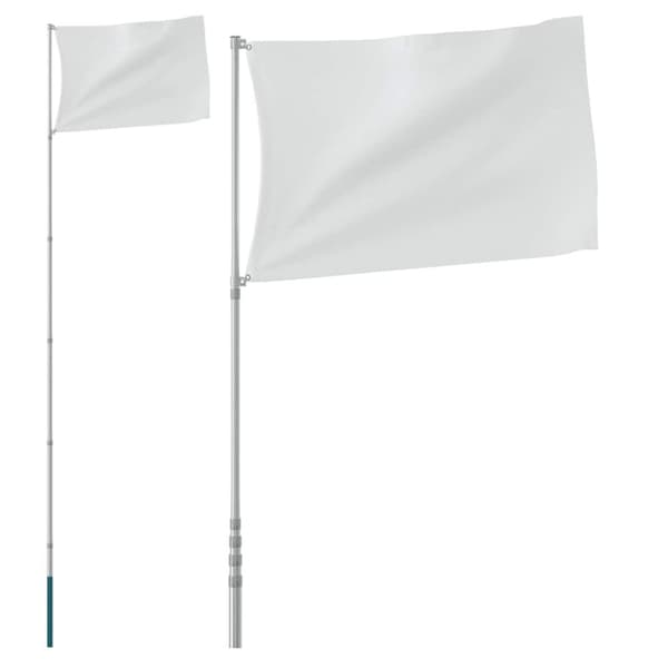 vidaXL Teleskopisk flaggstang sølv 5,55 m aluminium