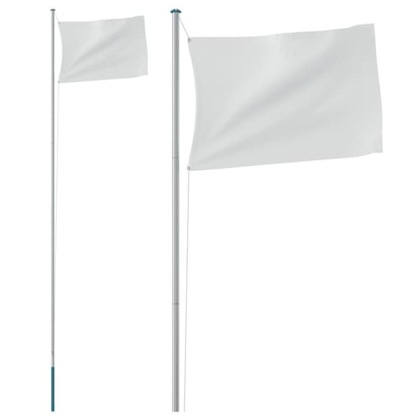 vidaXL sektionsinddelt flagstang 6,23 m aluminium sølvfarvet