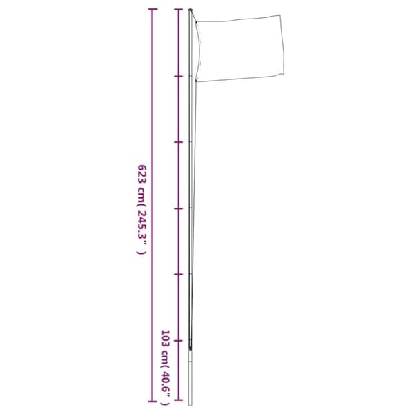 vidaXL Ukrainsk flagg og stang 6,23 m aluminium