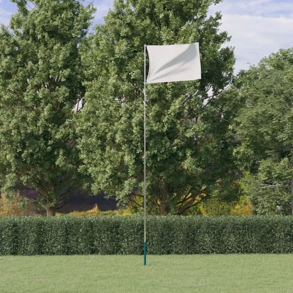 teleskopflagstang 5,5 m aluminium sølvfarvet