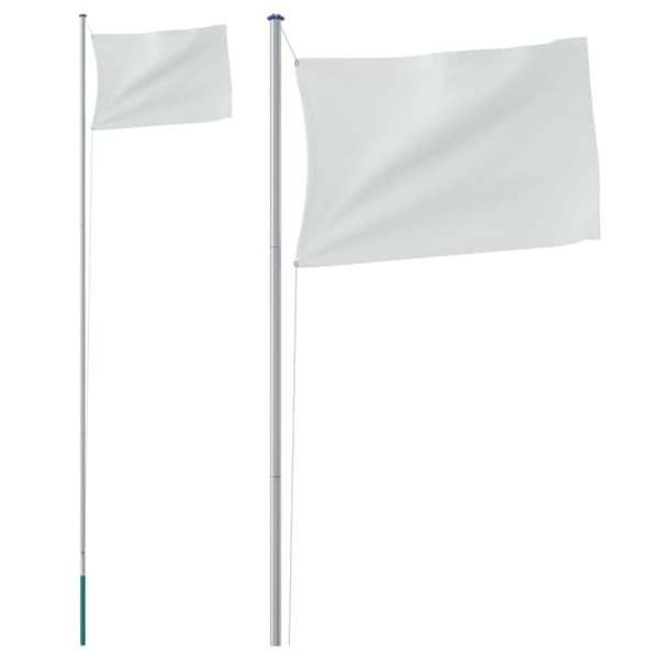sektionsinddelt flagstang 6,23 m aluminium sølvfarvet