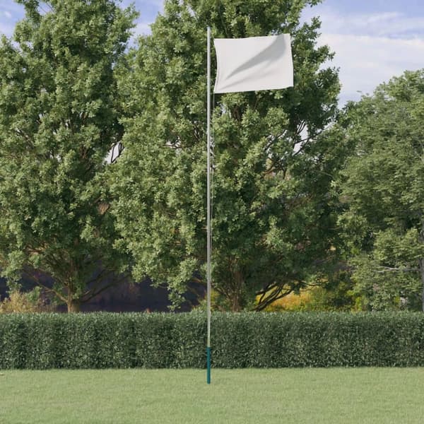 sektionsinddelt flagstang 6,23 m aluminium sølvfarvet
