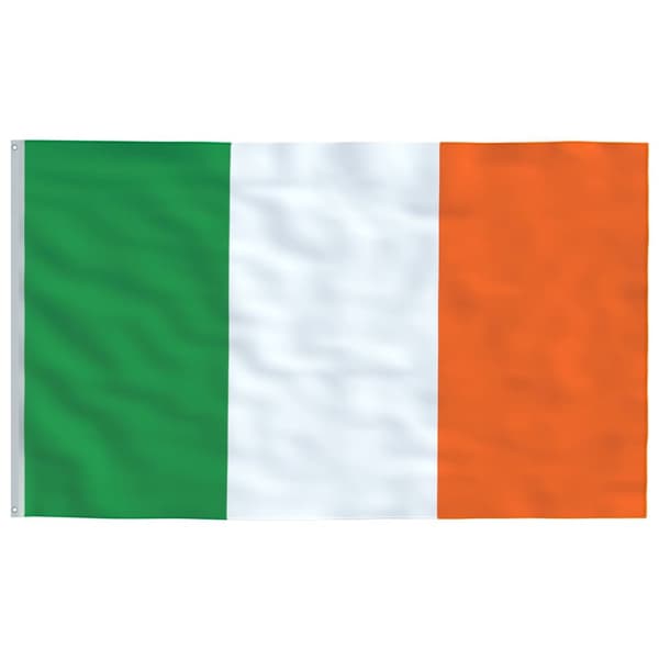 Irland flag og flagstang 5,55 m aluminium