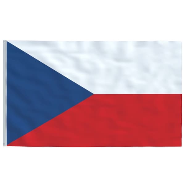 Tjekkiet flag og flagstang 5,55 m aluminium