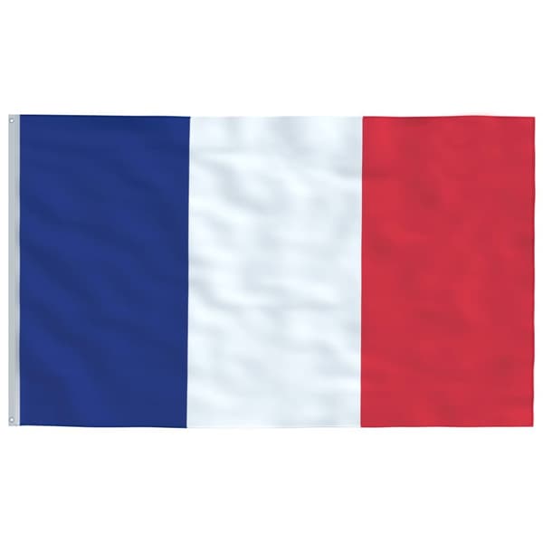 Frankrig flag og flagstang 6,23 m aluminium
