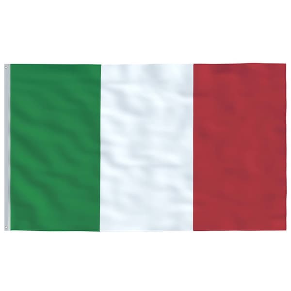 The Living Store Italiens flagga och flaggstång 5,55 m aluminium - Flaggor & vindstrutar